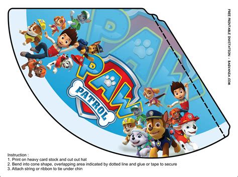 Paw Patrol Party Hats Printable